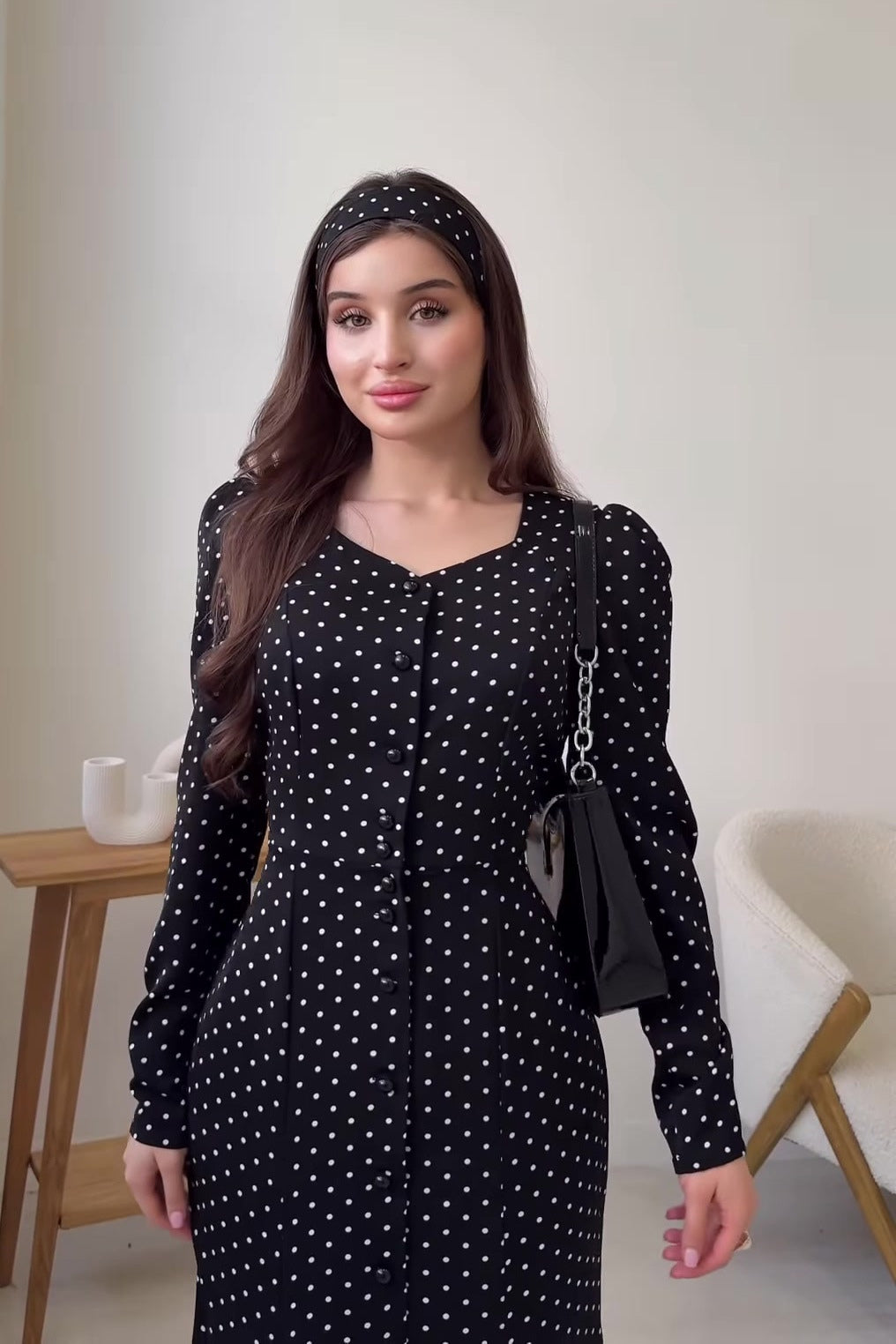 Polka Dot Button Down Maxi Dress