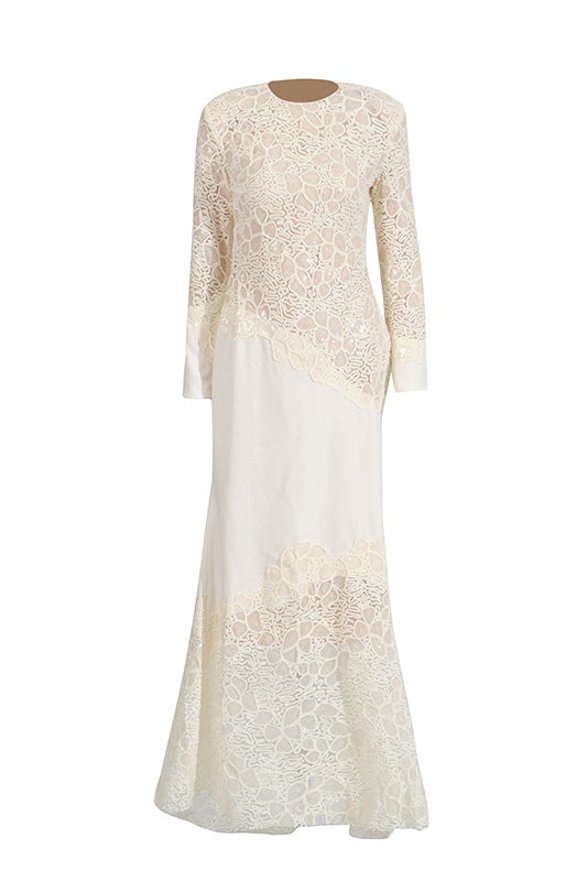 Bella Sequin Lace Maxi Dress