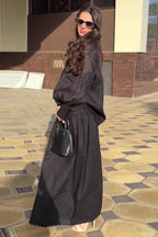 Maya Smocked Waist Shirt Skirt Set
