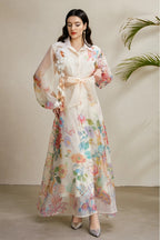 Maya Floral Applique Maxi Dress