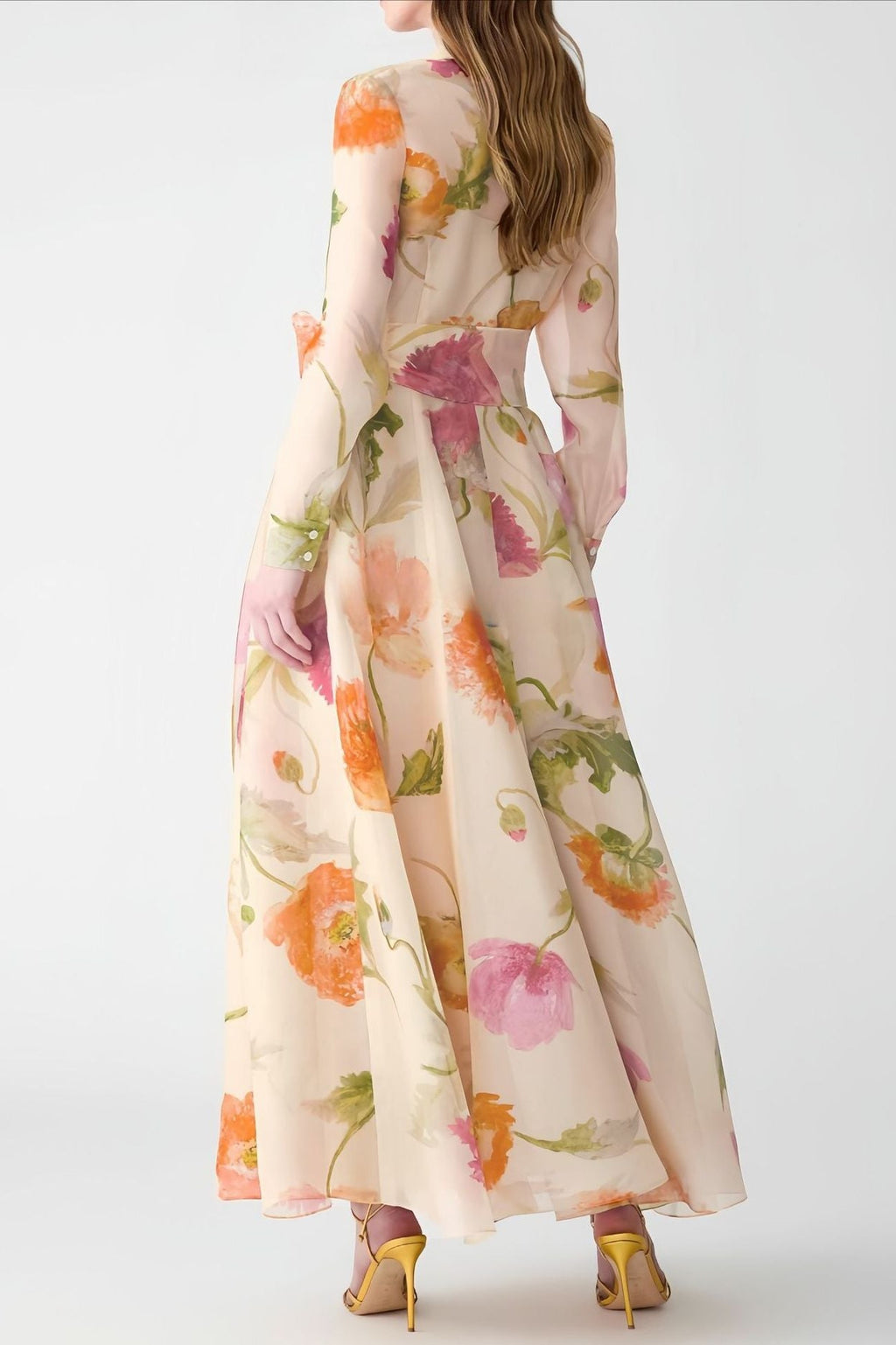 Floral Print Slim-Fit Shirt Dress