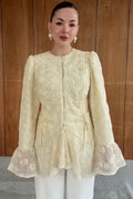 Talia Textured Lace Flared Cuff Blouse