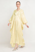 Batwing Sleeve Flowy Kaftan-Yellow