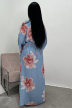 Bloom Floral Maxi Dress-Blue