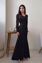 Polka Dot Button Down Maxi Dress