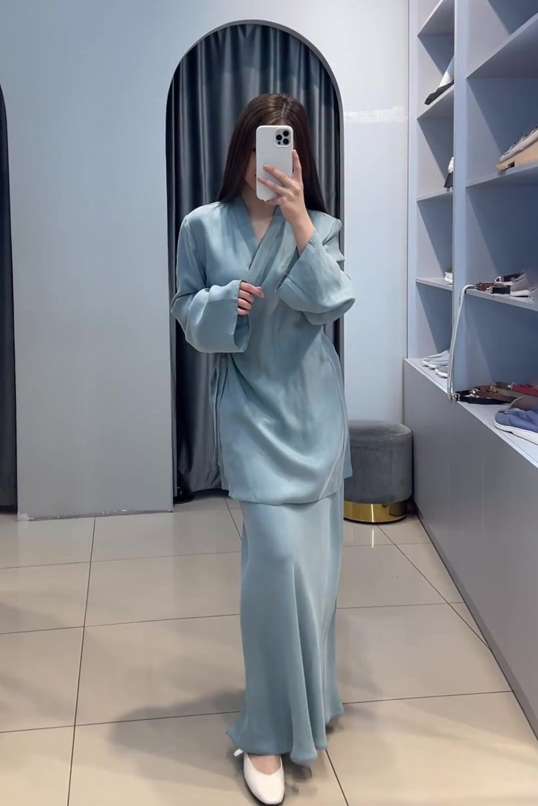 Hana Wrap Tie Satin Two Piece Co-ord