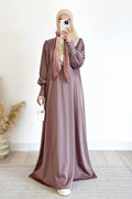 Luminous Liquid-Satin Maxi Dress-Purple