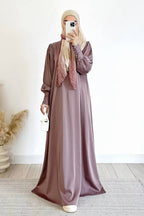 Luminous Liquid-Satin Maxi Dress-Purple