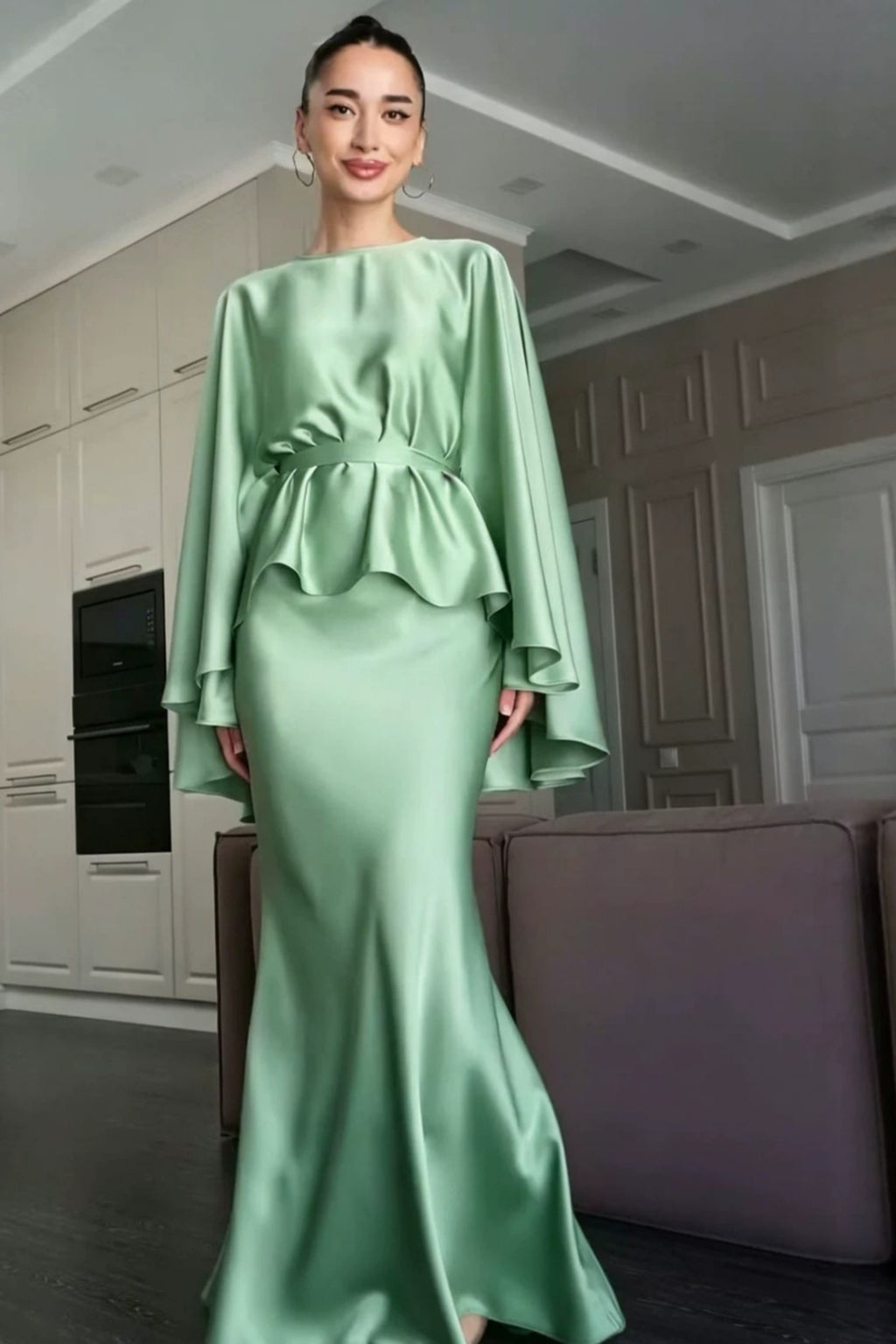 Olivia Cape Sleeve Maxi Dress