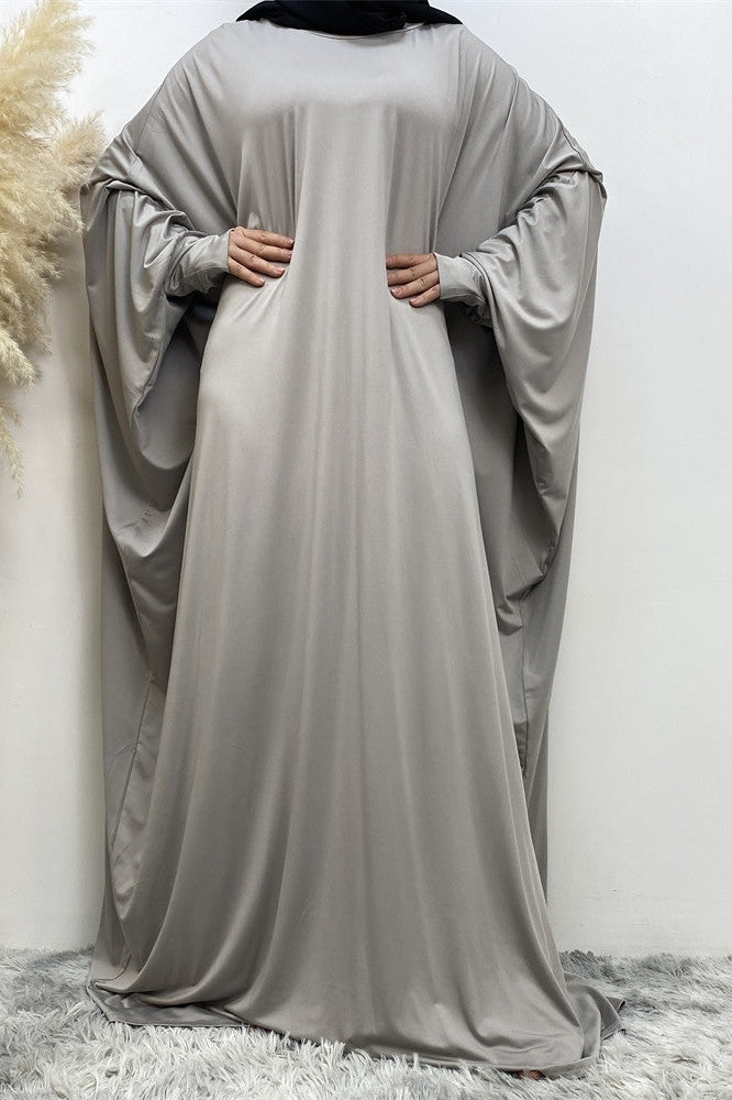 عباية واسعة سادة فضفاضة - رمادي