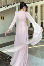 Ruched Bodice Asymmetric Drape Maxi Dress