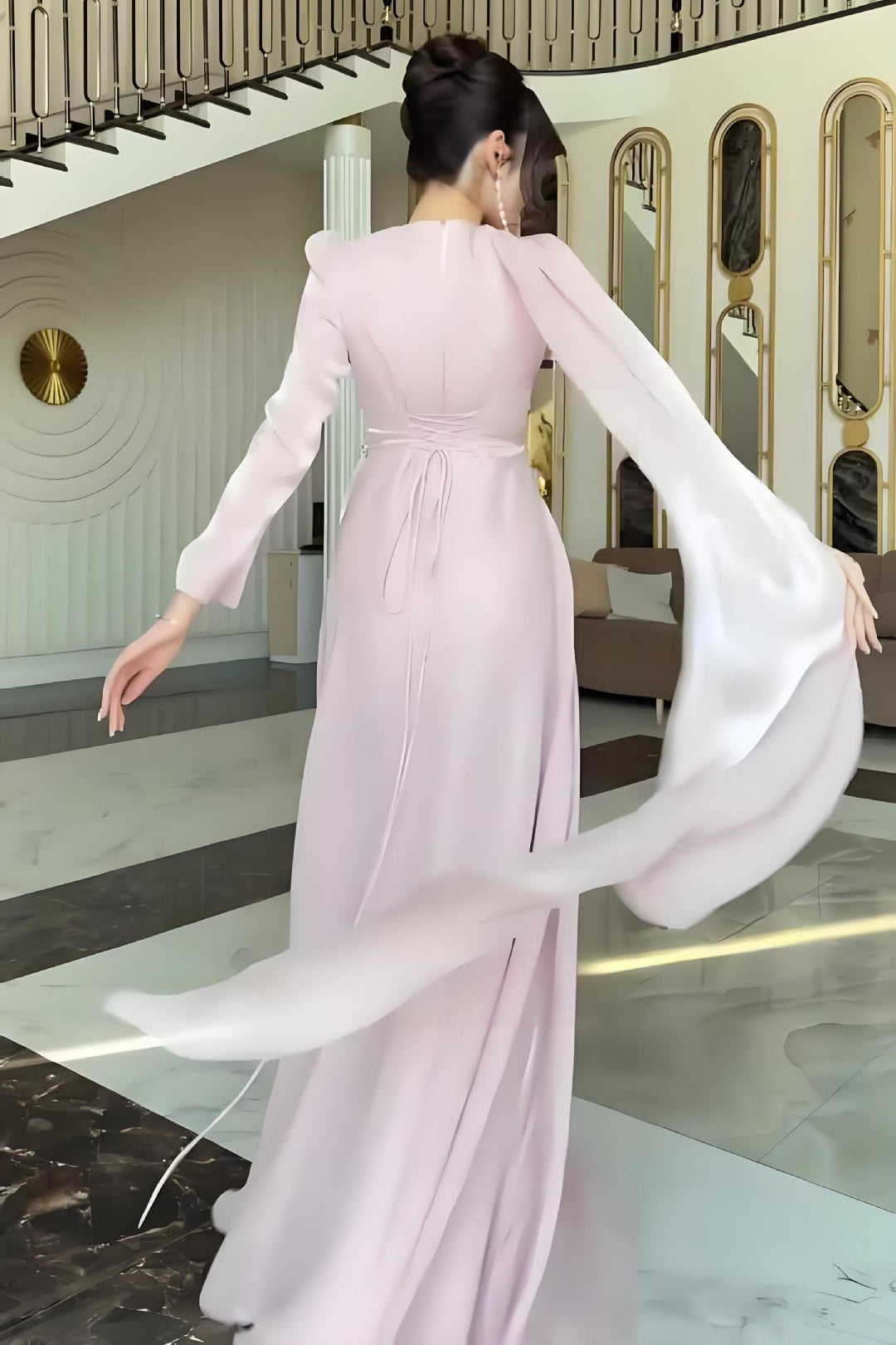 Ruched Bodice Asymmetric Drape Maxi Dress