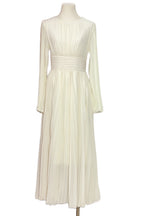Minimalist Pleated Round-Neck Modest Maxi Dress