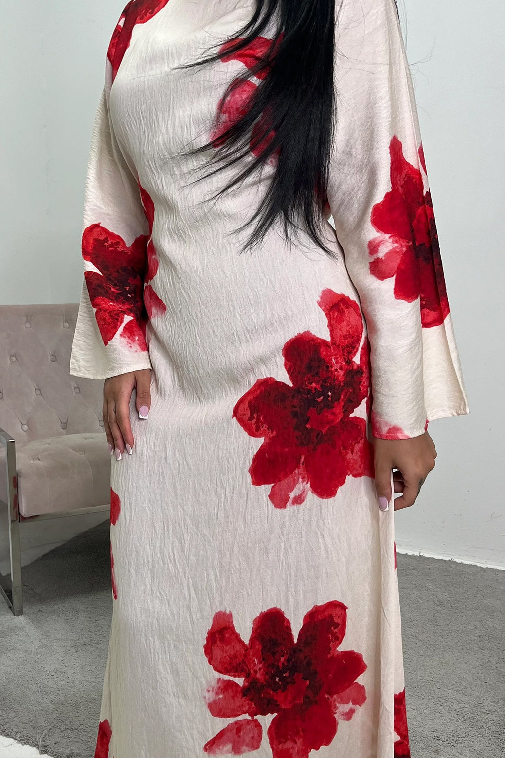 Bloom Floral Maxi Dress-White