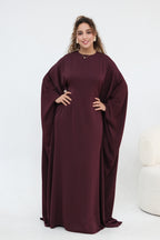 Sylvia Flowy Batwing Sleeve Abaya-Red