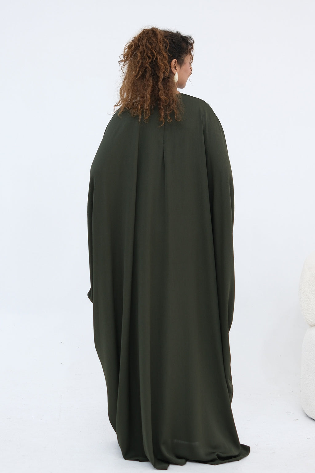 Sylvia Flowy Batwing Sleeve Abaya-Green