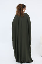 Sylvia Flowy Batwing Sleeve Abaya-Green