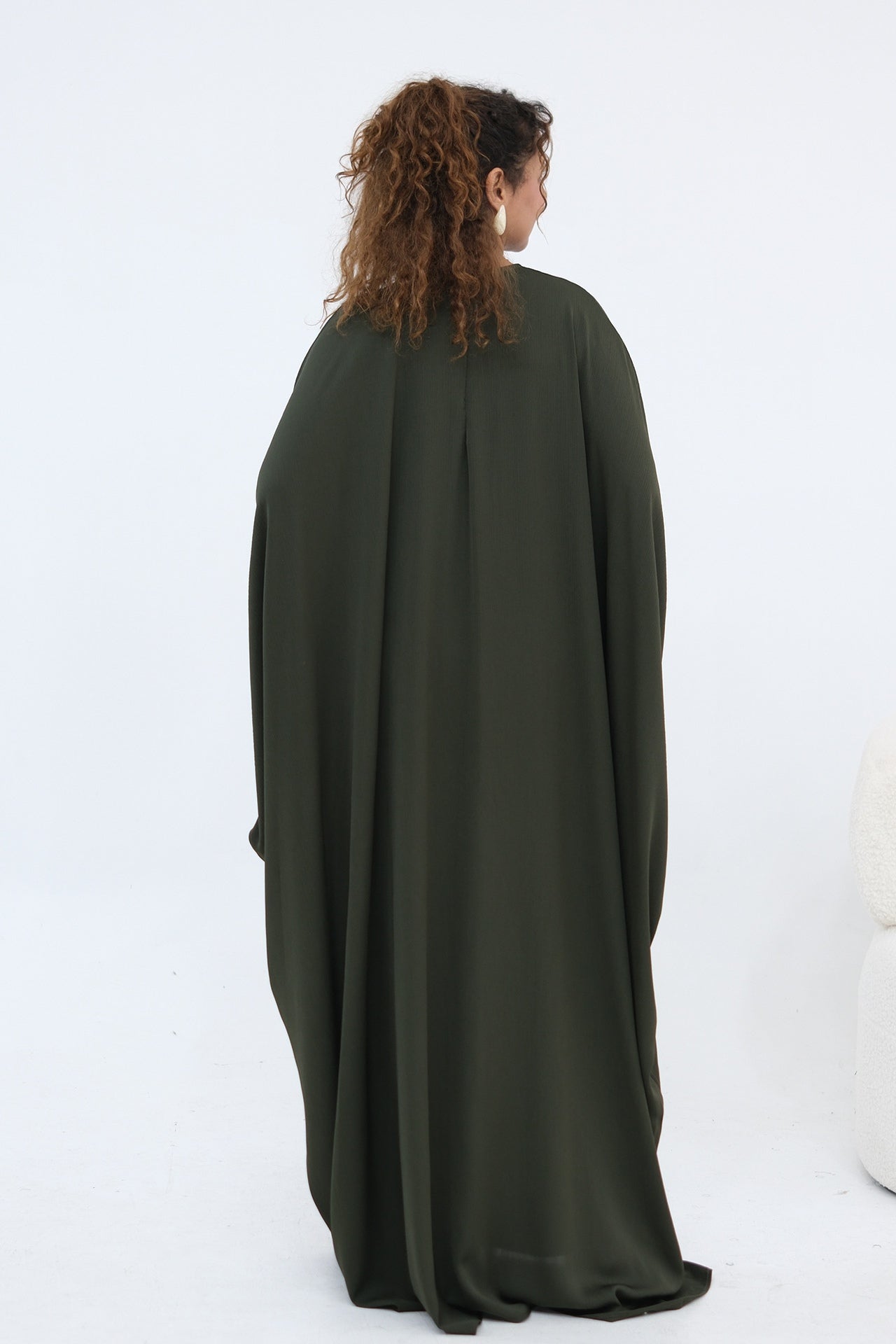 Sylvia Flowy Batwing Sleeve Abaya-Green