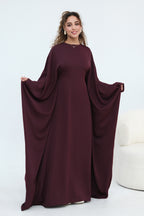 Sylvia Flowy Batwing Sleeve Abaya-Red