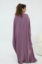 Sylvia Flowy Batwing Sleeve Abaya-Purple