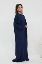 Sylvia Flowy Batwing Sleeve Abaya-Blue