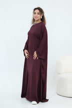 Sylvia Flowy Batwing Sleeve Abaya-Red