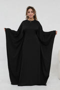 Sylvia Flowy Batwing Sleeve Abaya-Black