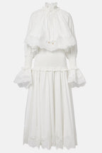 Kiara Embroidery Smocked Waist Maxi Dress