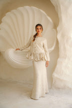 Mina Sculptural Peplum Jacquard Set
