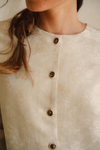 Mina Sculptural Peplum Jacquard Set