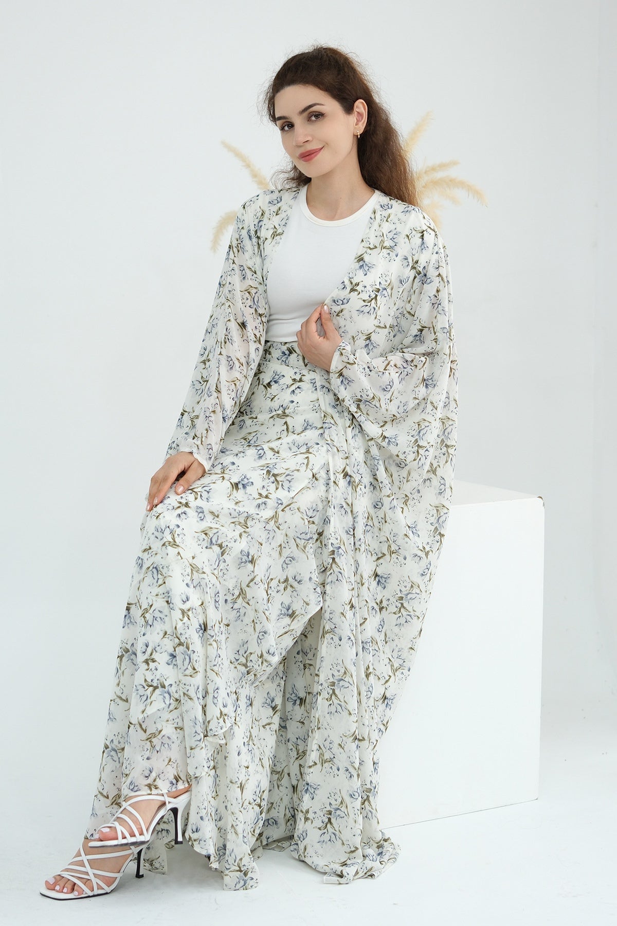 Briony Floral Cape Abaya Set