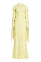 Lace Texture Ruched Drape Maxi Dress