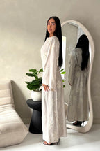 Yasmin Embroidered Silk-Linen Gown