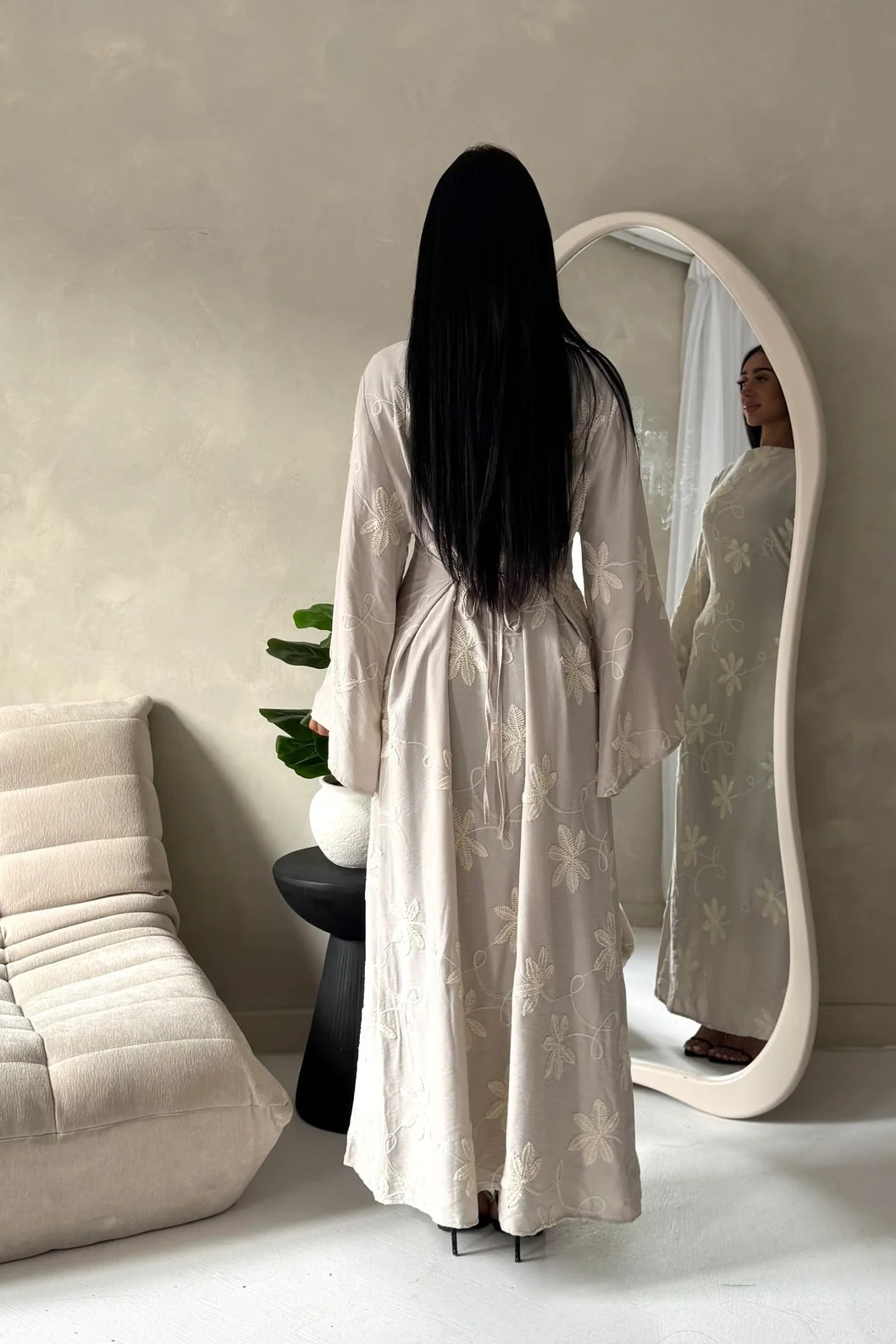 Yasmin Embroidered Silk-Linen Gown