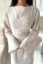Yasmin Embroidered Silk-Linen Gown