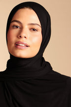 حجاب جيرسي فاخر أسود