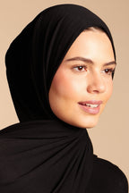 حجاب جيرسي فاخر أسود