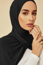 حجاب جيرسي فاخر أسود