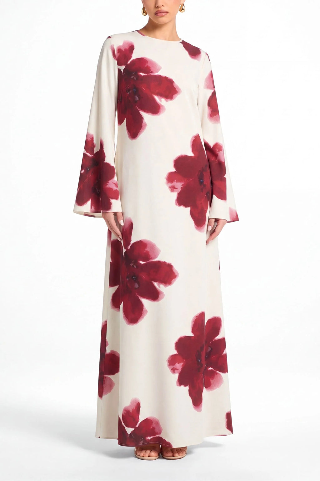 Bloom Floral Maxi Dress-White