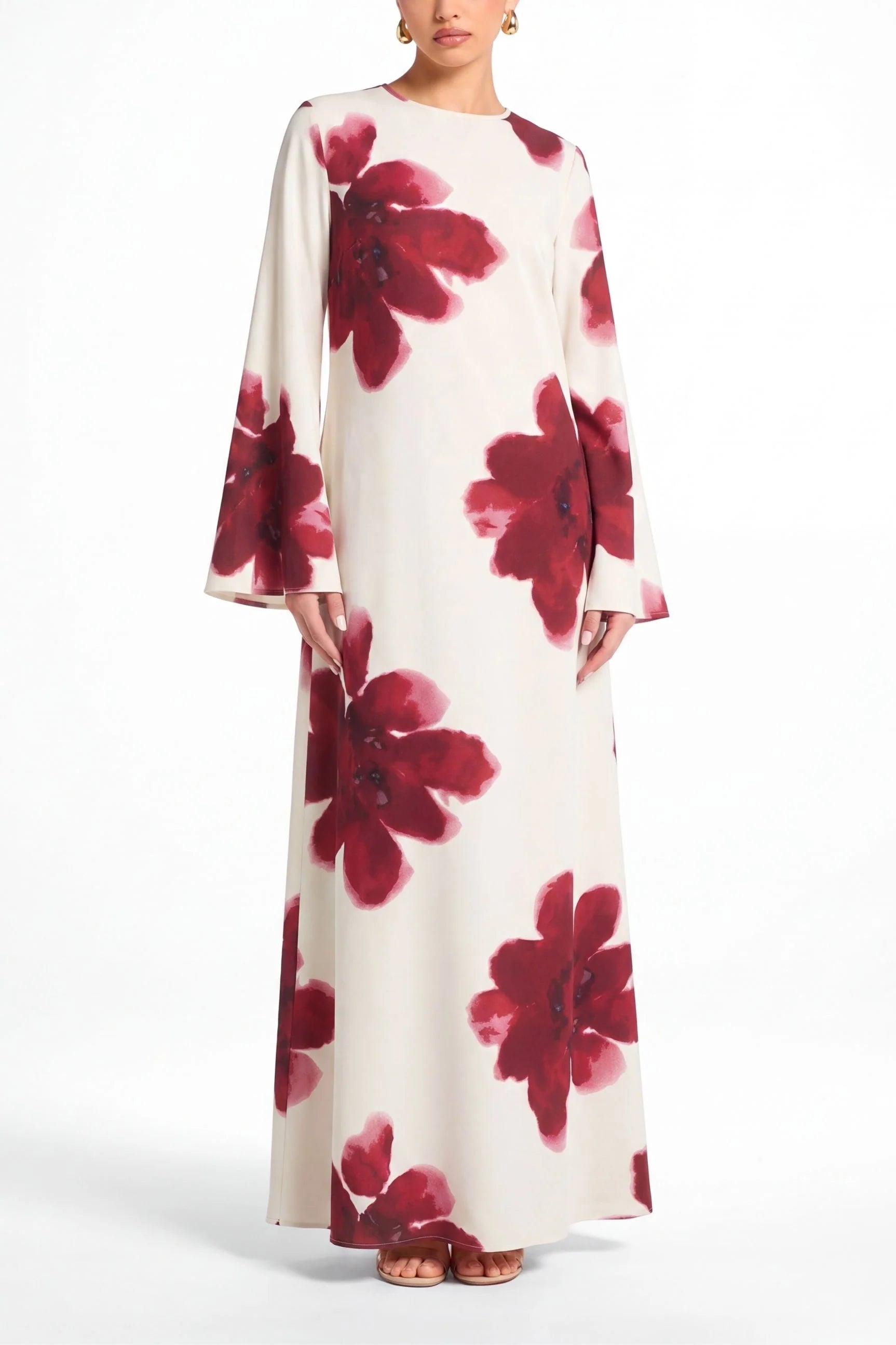 Bloom Floral Maxi Dress-White