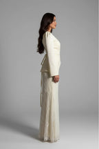 Maya Peplum Beaded Lace Two Piece Maxi Gown