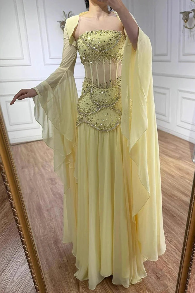 Fara Couture Boned Corset Gown