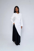 Irene Elastic Waist Casual Maxi Skirt-Black