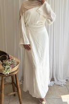 Sara Brooch Waist Tie Maxi Dress-White