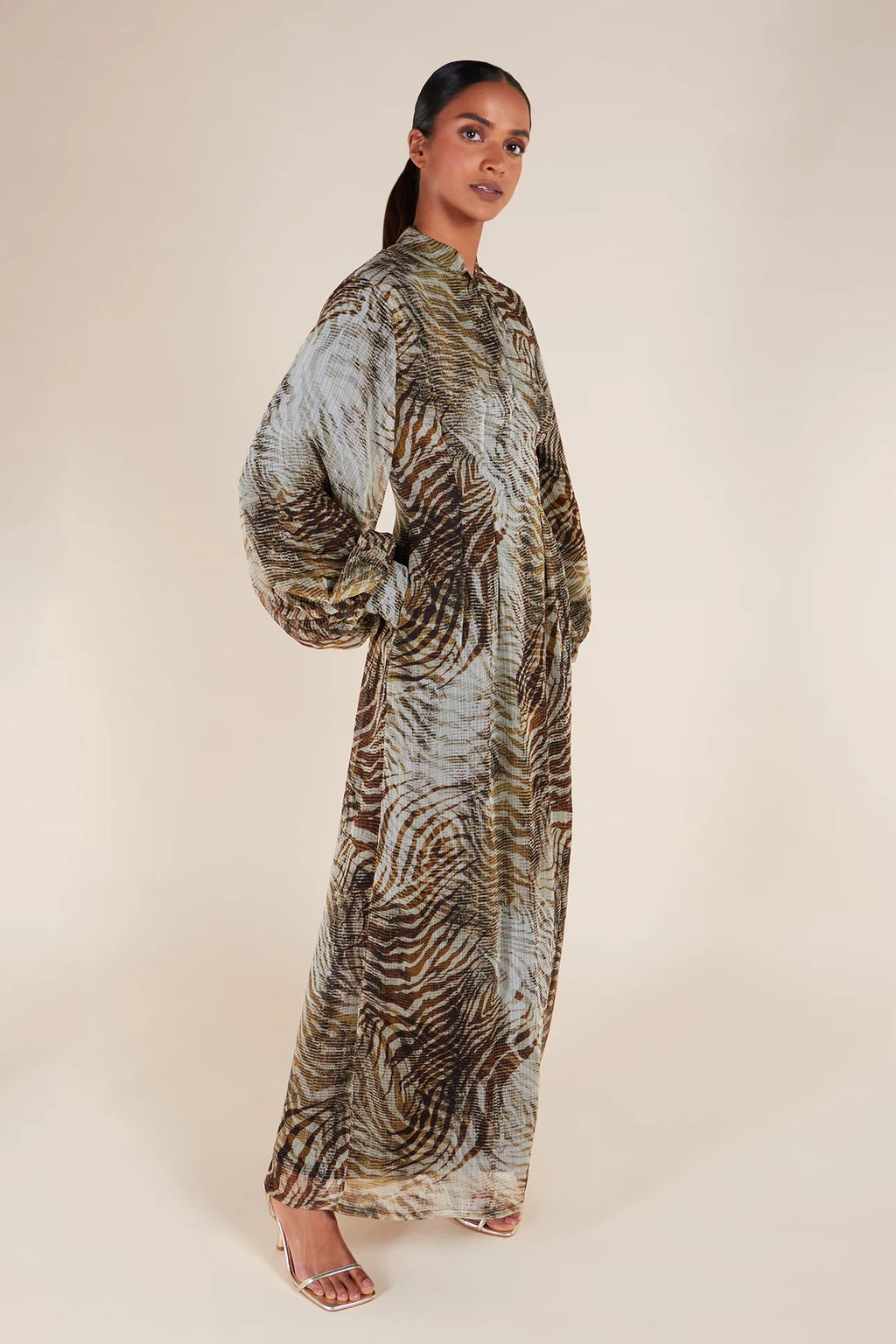 Yasmin Artisan Patterned Long-Sleeve Maxi