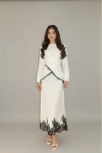 Dania Wrap Lace Trim Two Piece Co-ord-White