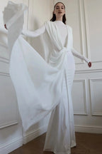 Elegant Draped Shawl Maxi Dress
