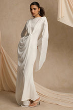Elegant Draped Shawl Maxi Dress