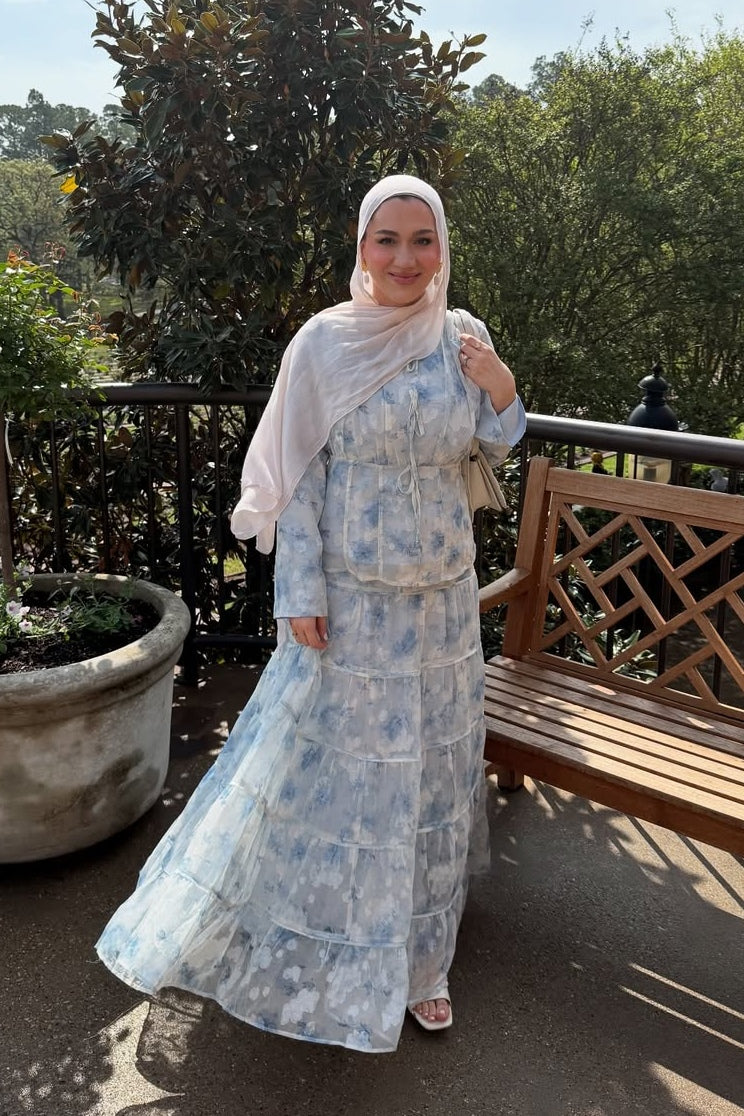 Selena Watercolor Floral Tiered Maxi Set