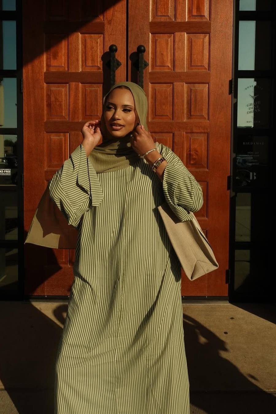 Adila Linear Pinstripe Kaftan